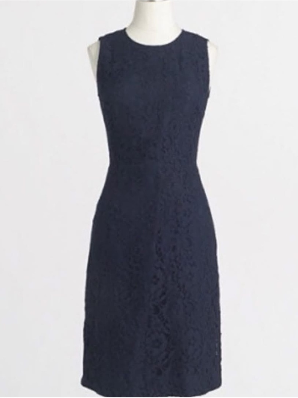 J. Crew Navy Lace Midi Sheath Dress